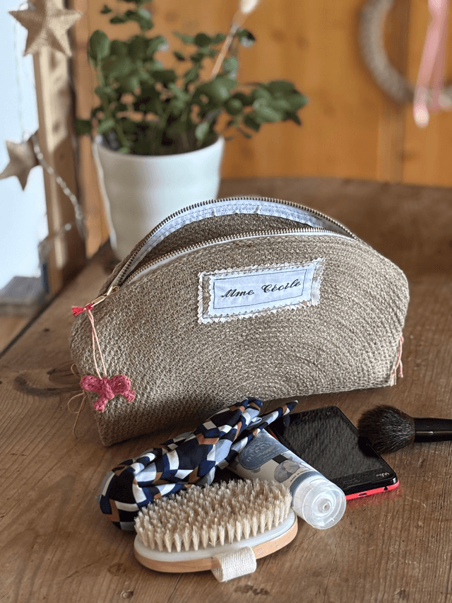 Trousse de beauté naturelle tresse jute