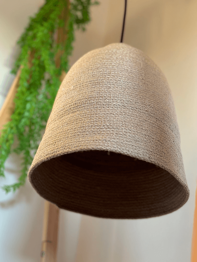 Abat-jour naturel de suspension tresse jute