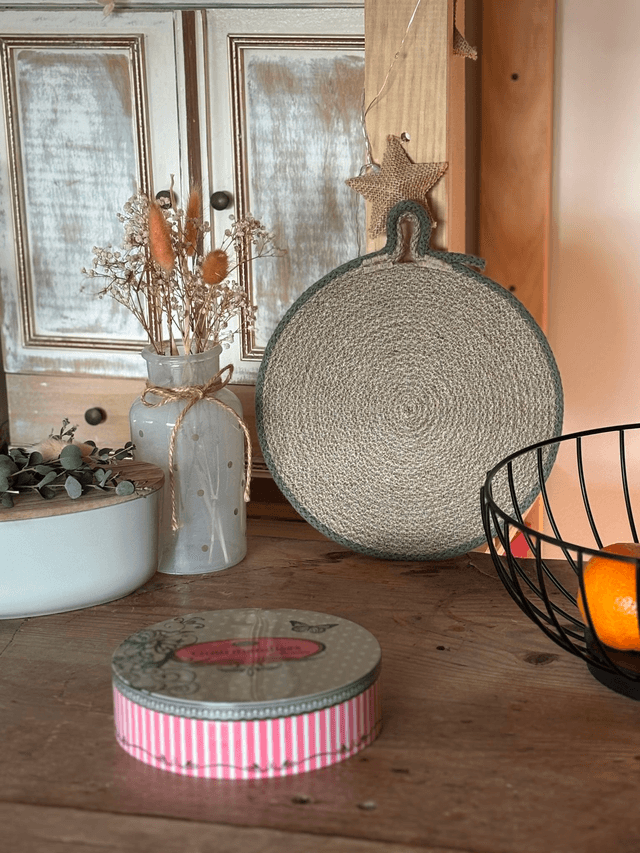 Dessous de plat décoratif naturel rond