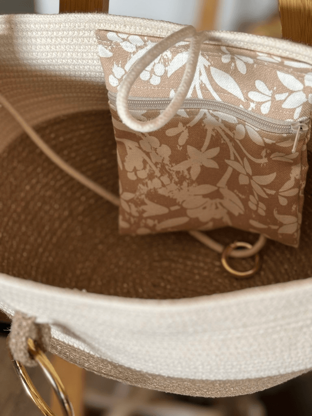 Sac à bandoulière format moyen tresse jute & coton écru