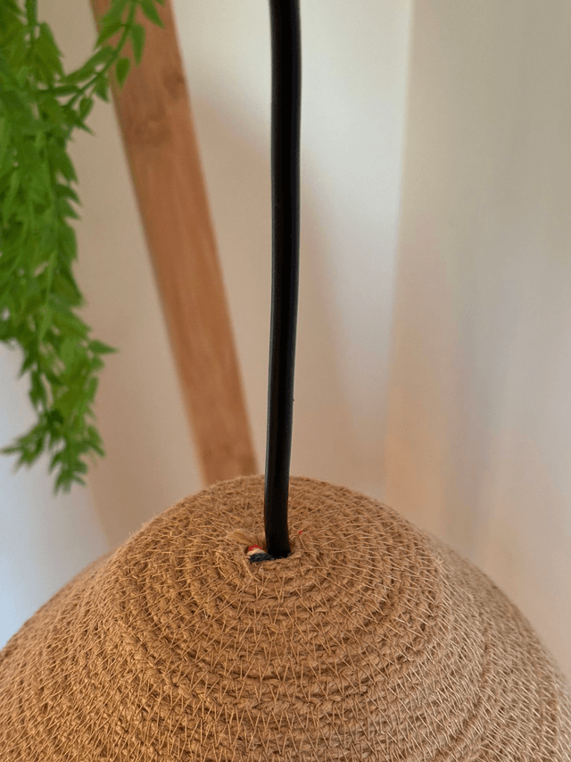 Abat-jour naturel de suspension tresse jute