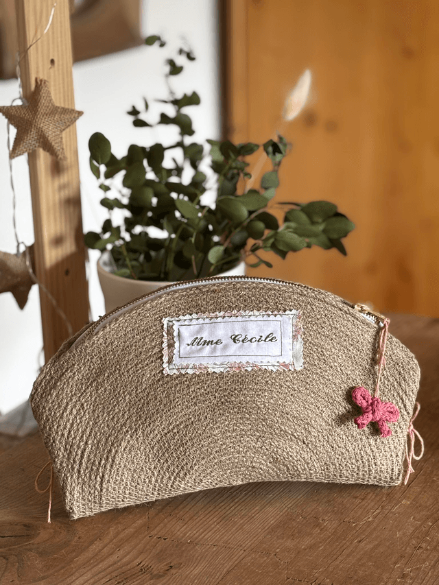 Trousse de beauté naturelle tresse jute