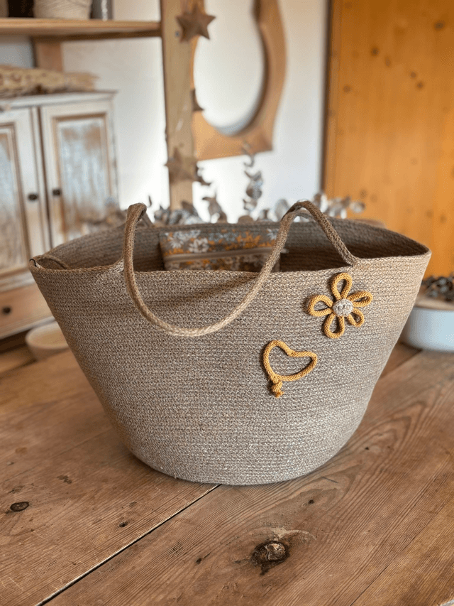 Sac cabas naturel grand format tresse jute