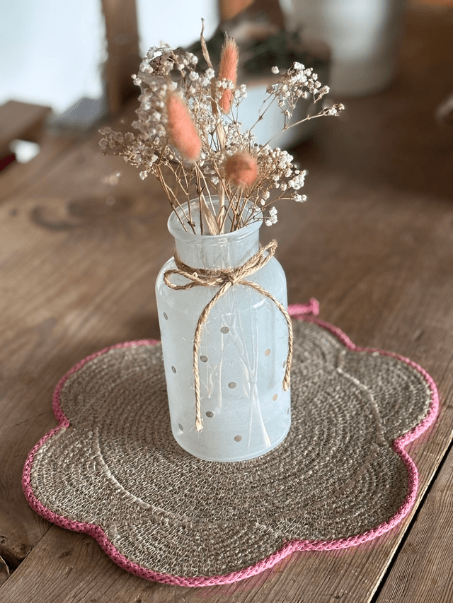 Dessous de plat décoratif tresse jute forme Fleur